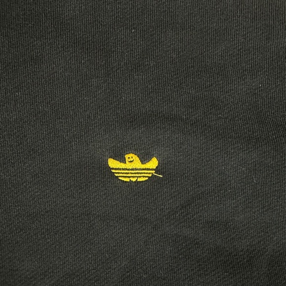 Adidas Black & Gold 3 Stripe Pullover Hoodie Sweatshirt Mens Size Medium M - Picture 2 of 10